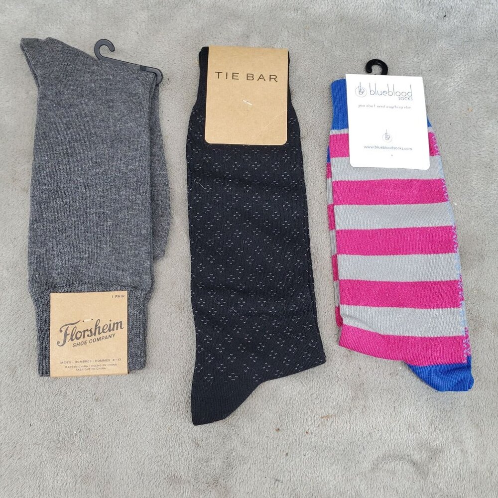 Sock Bundle Three Pack Mens One Size Three Pack of Crew Socks *NWT*